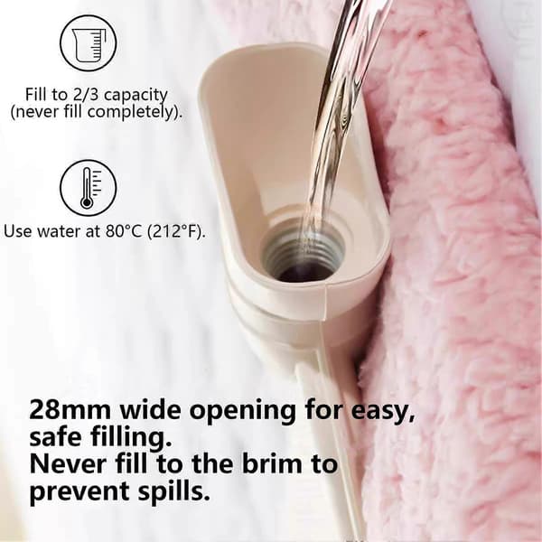 Varmvattenflaskor Lång Värmepåse Lindring Termisk Vattenpåse för Efterträning Hem Resa Kontor Armar Nacke Axel-Rosa Pink