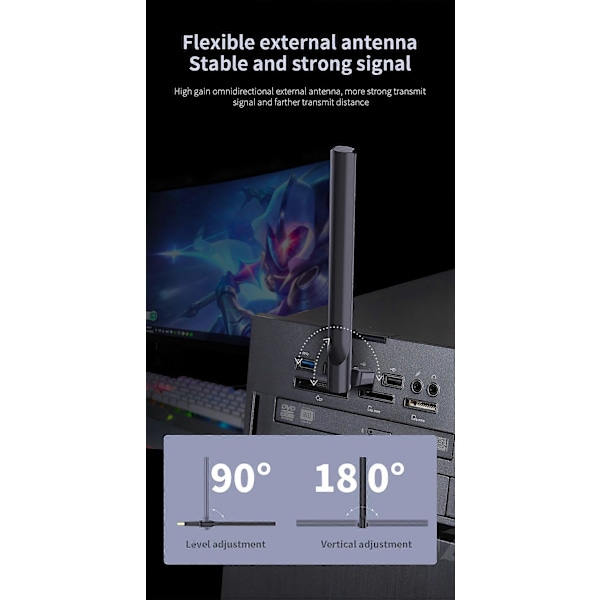 CF-B35 USB BT5.3 Adapter 2.4GHz Drivrutinsfri Bluetooth-dongel med extern antenn Dataöverföring Stöd för Windows 8.1/10/11