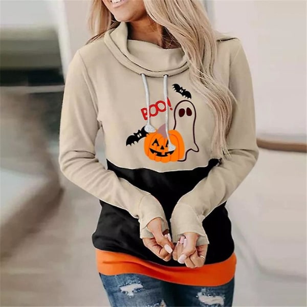 Kvinder Halloween Sweatshirts Græskar Ansigt Dansende Skeleton Skjorte Langærmet Sweater Funny Graphic Pullover style 4 M