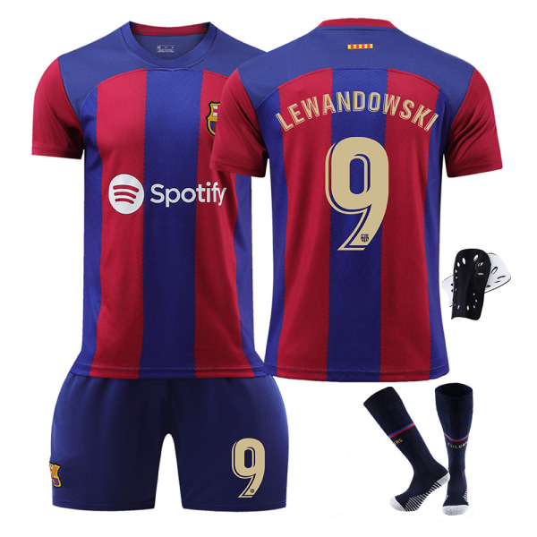 23-24 ny Barcelona nr 9 Lewandowski nr 10 Messi tröjdräkt NO.9 LEWANDOWSKI 18