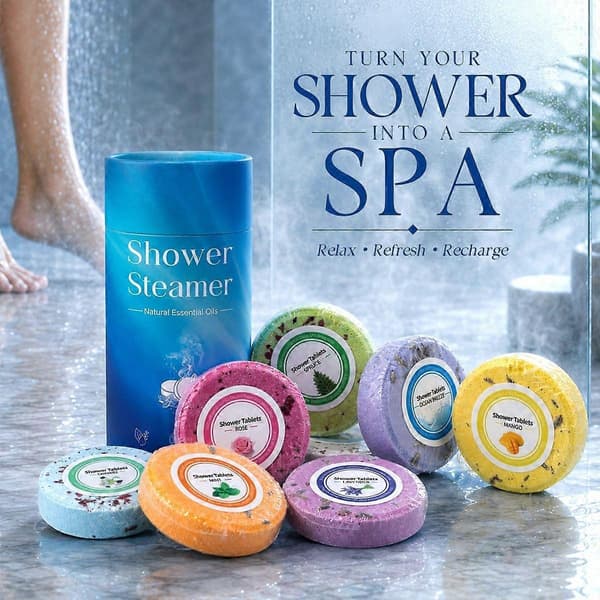 8-pack duschångare aromaterapi tabletter, naturliga eteriska oljor duschbomber, avkopplande egenvårds-spa-presentkit, lyxiga hemma-badpresenter för kvinnor, mamma 1pcs