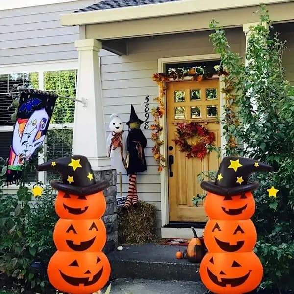 Gigantiske oppblåsbare oransje PVC-gresskar - Halloween-dekorasjon