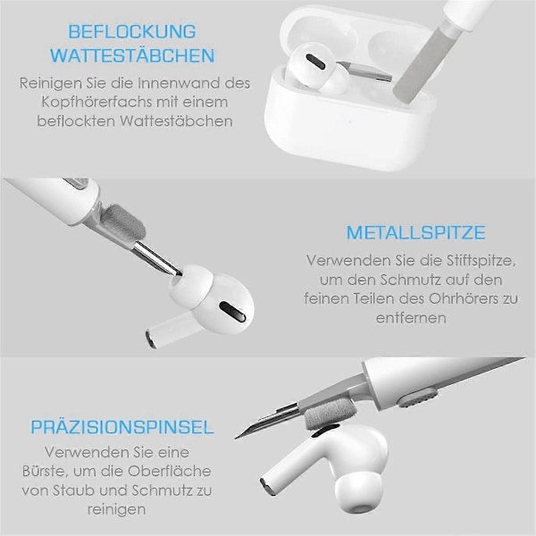 5-pack Rengöringskit för Airpod Pro 3 2 1 Bluetooth Hörlurar Rengöringsverktyg Hållbart Fodral Rengöring