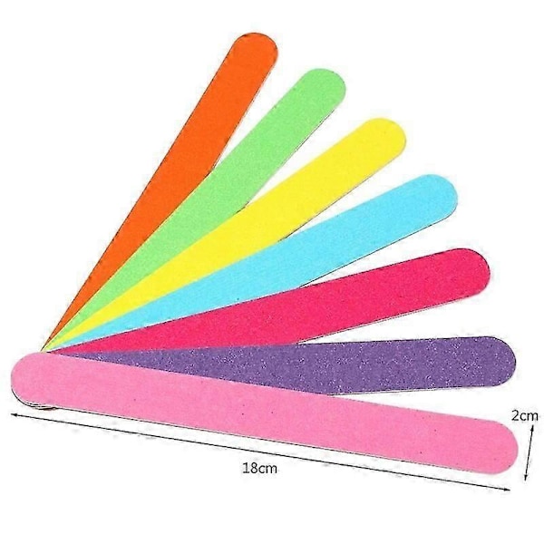 20 st/Lot Trä Nagel Fil 180/240 Färgglad Sandpapper Buffer Block Pedikyr Manikyr Poleringsverktyg Professionella Nagelfilar