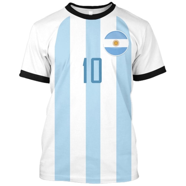 Argentina flagga T-shirt för män DIY Mode 3D-utskrift Korta ärmar style 5 2XL