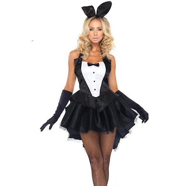 Naisten seksikäs pupuasu Puputytölle yksiosainen bodi, Anime Cosplay Rabbit Party -vaatteet S
