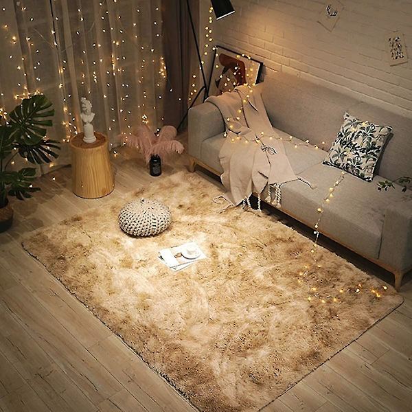 Tflycqsoft Modern inomhus Shaggy 4x6,6 matta för sovrum Vardagsrum Sovsal Barnrum Hemdekorativt, halkfritt plysch fluffigt lurvigt pälsområde Mattor Bekväm sjuksköterska