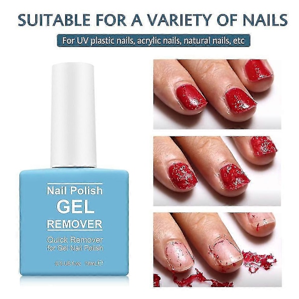 3 stk. Gel Remover 6 Minutter Uv Led Manicure Burst 15ml