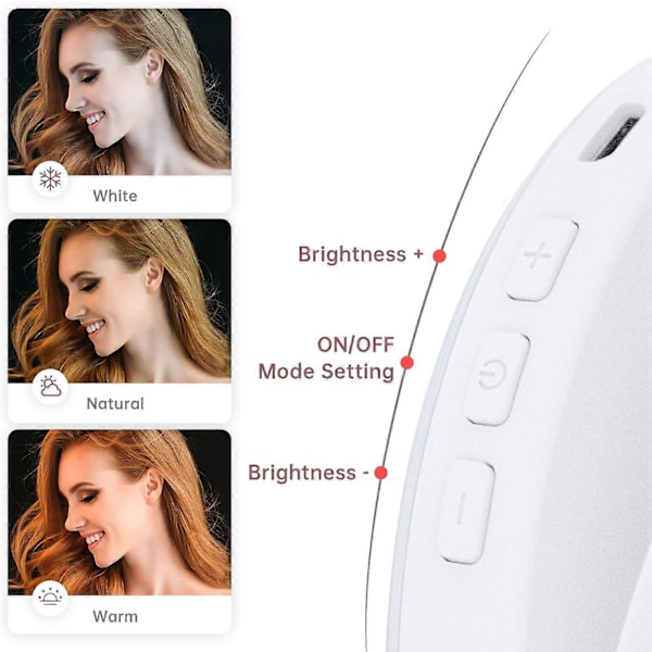 1 stk. Selfie Ring Light, [3 lystilstande] [Genopladelig] med dobbelt række LED-lys, 4-trins clip-on mini små cirkellys kompatible med iPhone 11