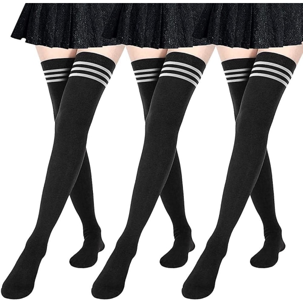 3 par ekstra lange sokker for kvinner over kneet Knesokker over kneet lange sokker Style 1