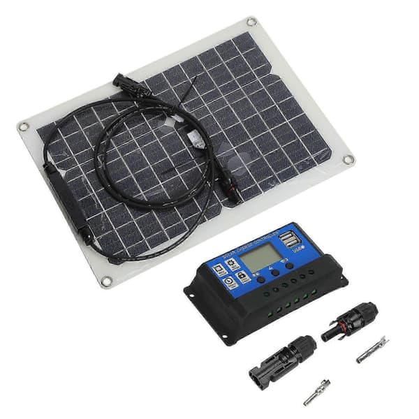 25-26 15W 18V Solcellepanel Monokrystallinsk Solcellepanel Bærbart Solcellepanelsæt til Bil Båd (Solcelle +40A Controller)