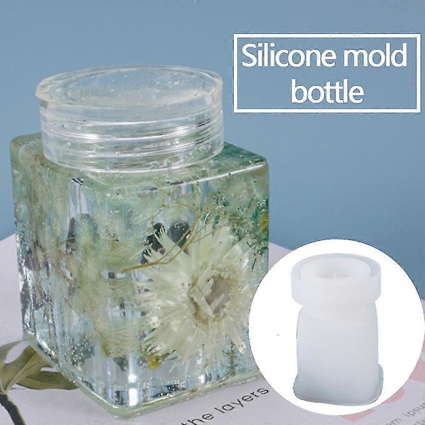 Silikone Æske Flaske Resin Form Smykkeskrin Opbevaringsbeholder DIY Håndværksforme