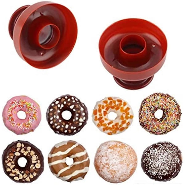 1 stk. Donut Bageform i Plastik Non-stick Dessert Maker Form Sikker Donut Skærer Brødskærer Donut Form Til Bagning Donut Form Donutforme Til Bagning Donu