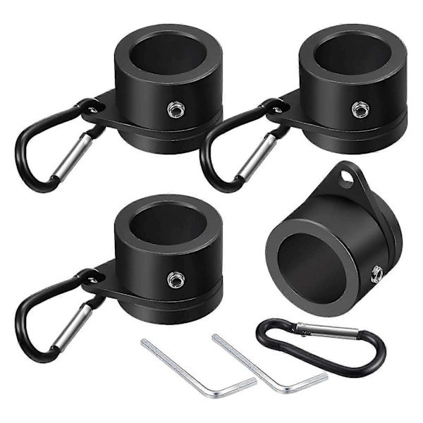 4 stk. Flagstangsringe Aluminium Legering Monteringsringe 360 Graders Roterende Flagstang Anti-wrap Flagstang