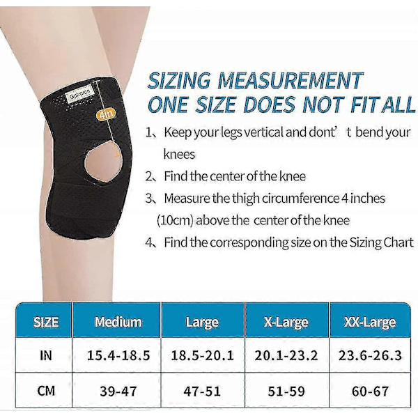 Knebeskytter med sidestabilisatorer for meniskskade, knesmerter, ACL, MCL, artrittskader, restitusjon, pustende justerbar knestøtte - svart