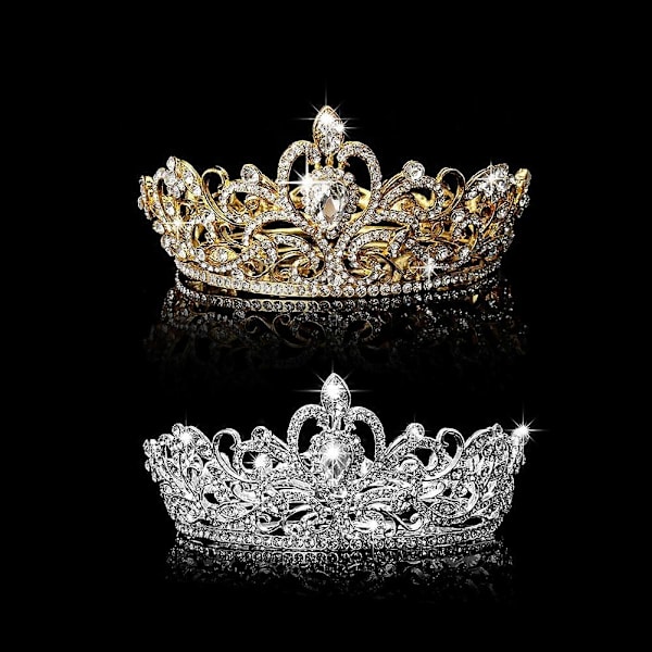 Bryllup Brude Festspill Kongekrone Tiara Rhinestone Diamante Hodeplagg Smykker