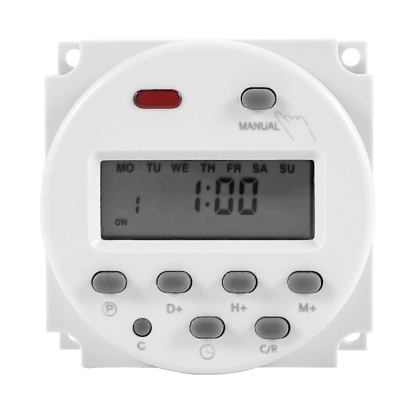 Ny LCD Digital Kontrol Strøm Programmerbar Timer DC 12V 16A Tidsrelæ Switch - ya