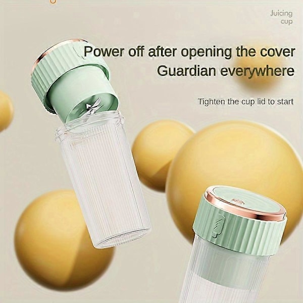 1 st, V6-bladig USB-laddningsbar portabel juicepress, Juicepress Juicekopp Automatisk Liten Elektrisk Juicepress Smoothie Mixer Krossad Iskopp Matberedare
