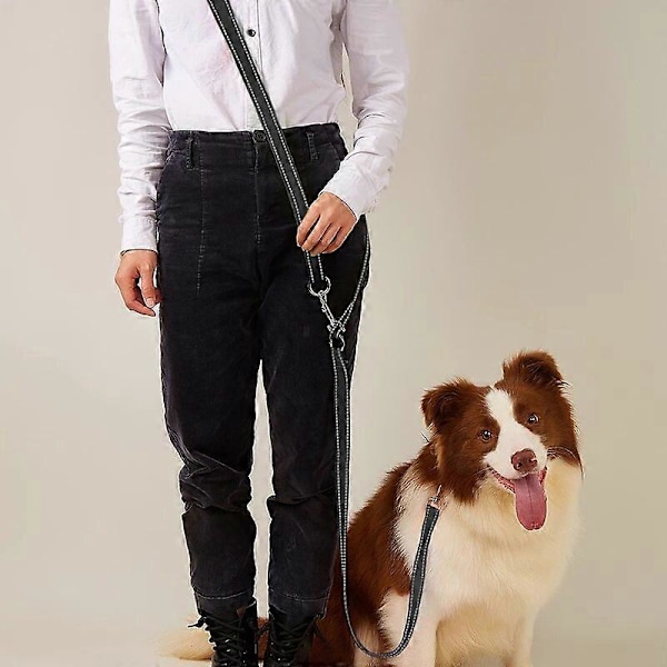 CAWAYI KENNEL Nylon Myk Kjæledyr Hund Kjetting Trekktau Bånd Frie Hender Diagonalt Hundetau Eksplosjonssikker Kjetting for Store Hunder