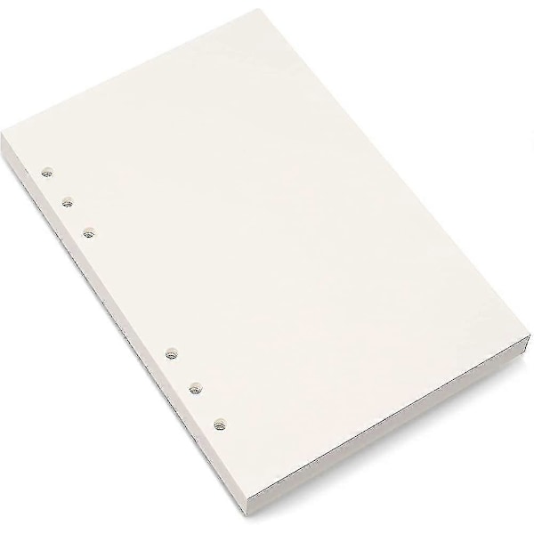 A5 Indlægspapir, 6-hullers hullet til 6-rings ringbind, blankt løst bladpapir, 14,2 x 21,1 cm
