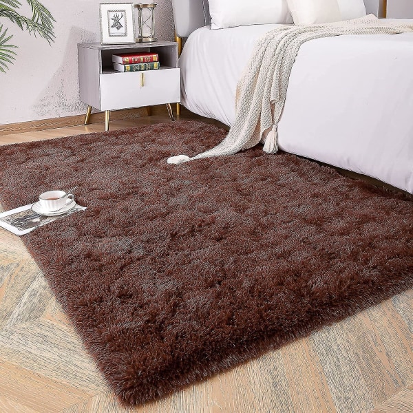 Tflycq Soft Fluffy Area Tepper For Soverom Barnerom Plysj Shaggy Barnehage Teppe Furry Tepper For Gutter Jenter, College Sovesal Fuzzy Tepper Stue Ho Coffee 1.3 * 2 Feet