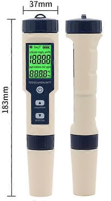 Vattenanalys för pool, 5 i 1 PH/TDS/EC/ORP/Termometer, Vattenkvalitetsmätare för pool, Blå 18,3*3,7cm