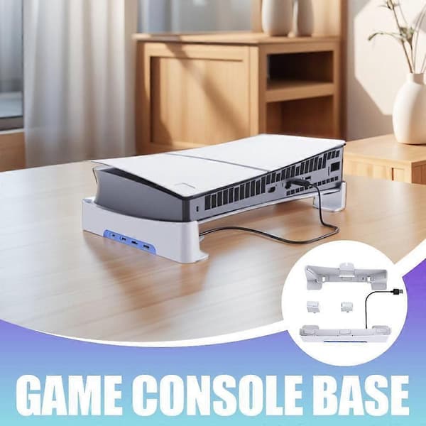 Horisontal Ståbase Dokkingstasjon for PS5 SLIM/PS5 Pro Konsoll Disk Digital