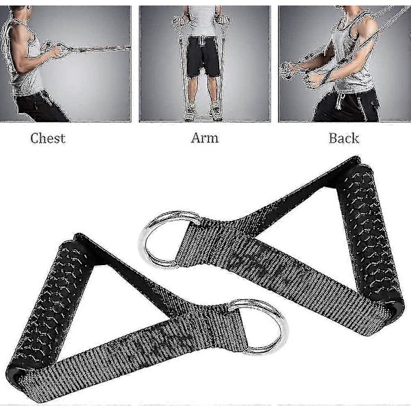 2 st Resistansband Handtag Set Styrketräning Draghandtag, Maskintillbehör För Gym Träning Kroppsstyrka Fitness Gym Hy