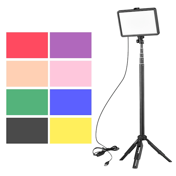 USB LED Video Light Kit Videoneuvotteluvalo 1 * LED-täyttövalo 3200K-5600K himmennettävä + 1 *