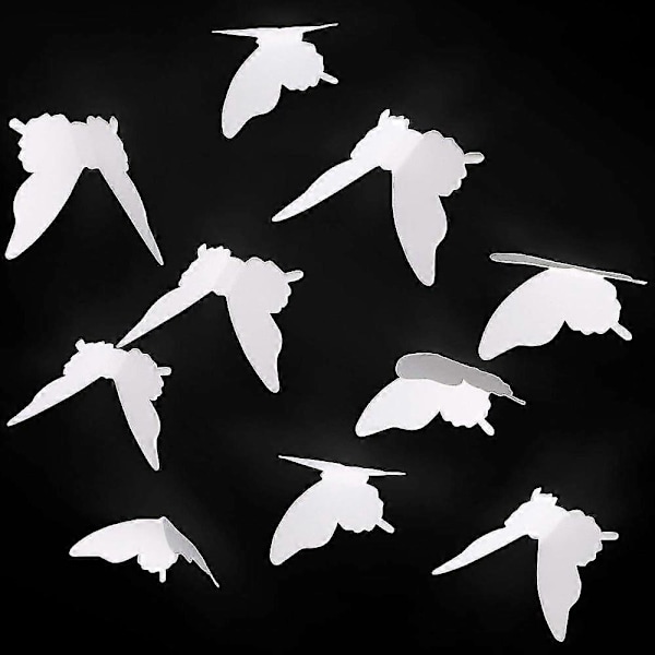 100 kpl 3D paperisia valkoisia perhosseinätarroja, irrotettavia taideaskarteluja, perhostarroja, seinämaalaus kotiin, huoneeseen, lastenhuoneeseen, tyttöjen makuuhuoneeseen, tee-se-itse-seinä