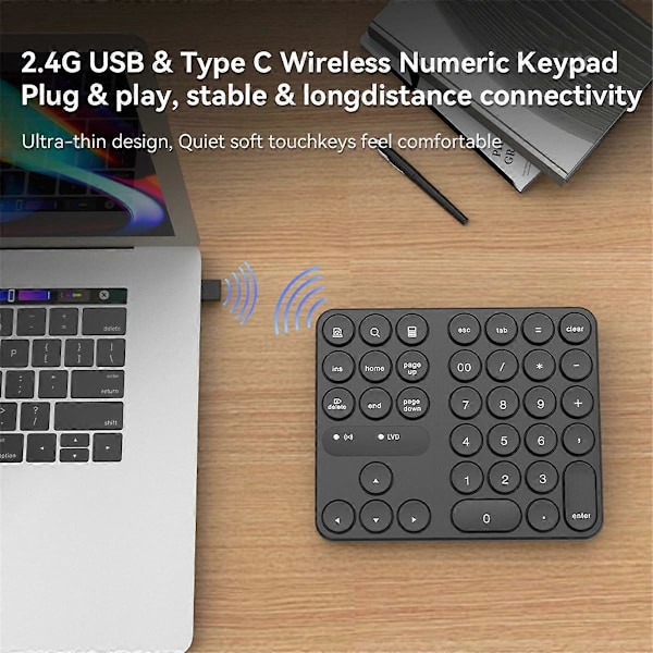 Ladattava kaksois-Bluetooth-numeronäppäimistö langaton numeronäppäimistö