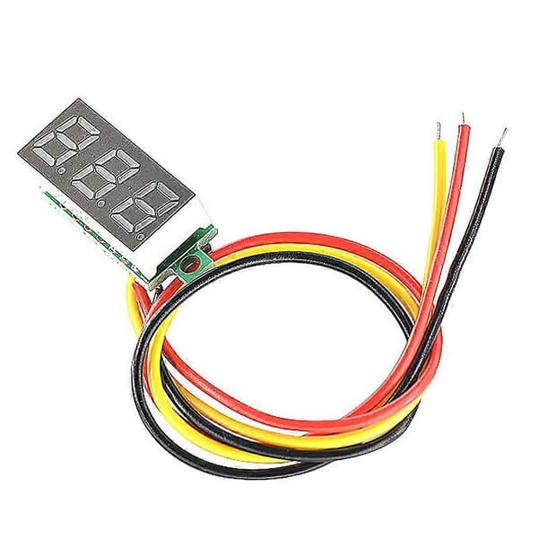Mini DC Voltmeter Display 3-Wire DC 0-100V Spændingstester 10 stk. 0,28 tommer LED Panel 4 Farver Kombineret