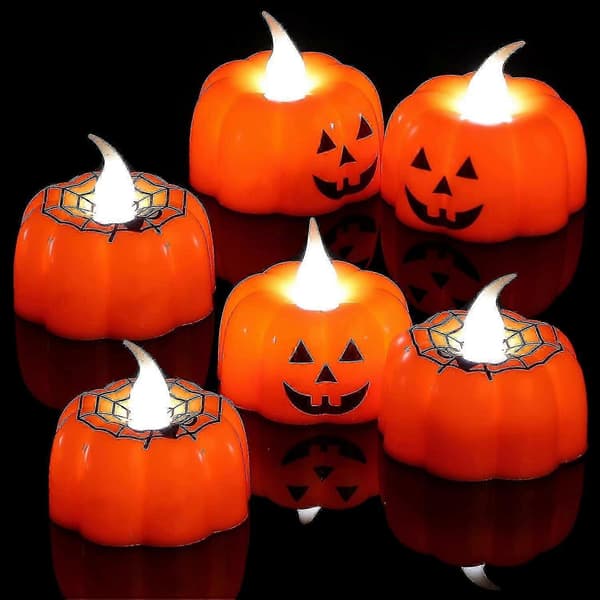 Flammeløse Gresskar Telys - Flakkende Halloween Lysdekorasjon