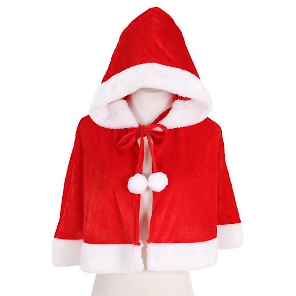 Jule Santa Claus Party Kostyme Kjole Opp Sjal med Hatt Antrekk Rød & Hvit Gull Velvet 3 Type Valgfritt for Voksen Barn