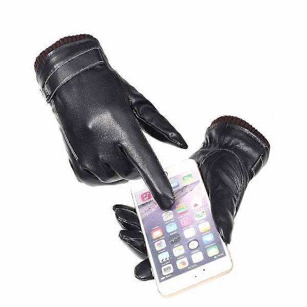 Cykling Handsker Herre Vinterhandsker Herre Vinter Fleece Handsker Vinter Fiskeri Handsker Tykke Læderhandsker Læder Touchscreen Handsker