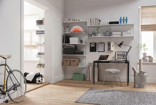 Set med 2 hyllkonsoler för ställ 1 rad vit 23 cm