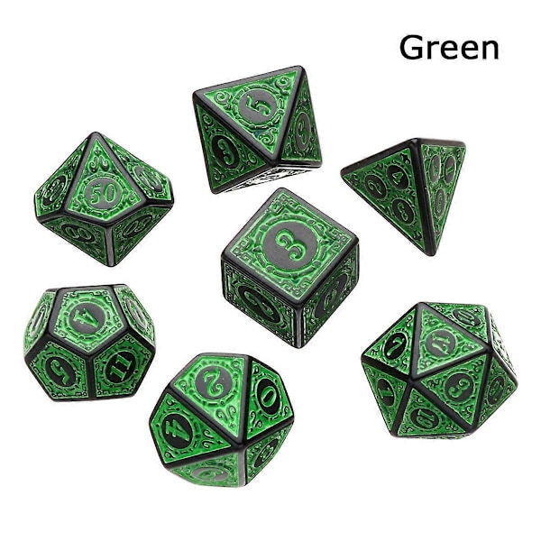 Rött 7-delars TRPG DND Tärningsset Akryl Mångsidiga 7-sidiga Tärningar D4-D20 Polyedriska Tärningar Bordsspel Matematik Bordsspel
