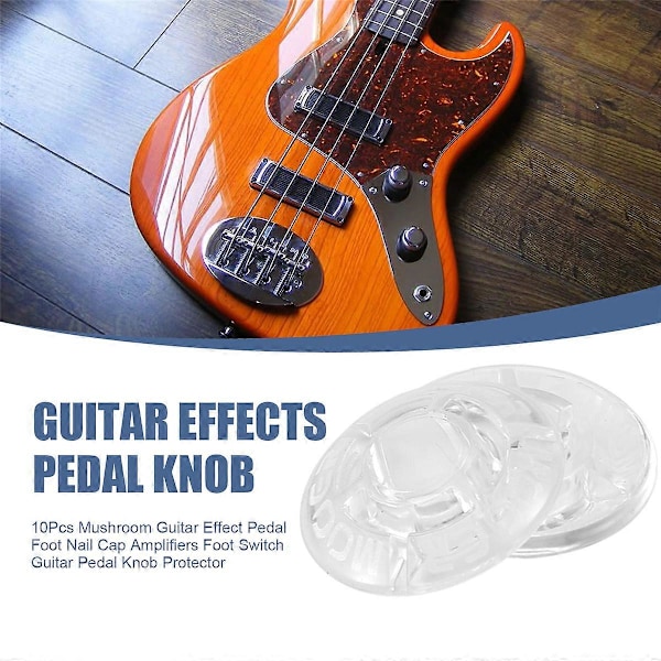 10 stk. soppformet gitar effektpedal fotspikerhette forsterkere fotbryter gitarpedalknappbeskytter
