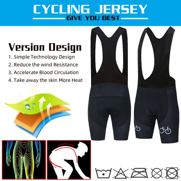 2022 Nyt Cykelsæt Cykeluniform Sommercykeltrøjesæt Landevejscykeltrøjer MTB Cykeltøj Åndbart cykeltøj Sky Blue Asian Size -4XL