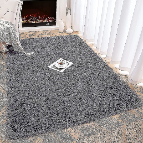 Knfe Soft Fluffy Area Tæpper til Soveværelse Børneværelse Plys Shaggy  Nursery Tæppe Furry Throw Gulvtæpper til drenge Gi-3,3 * 4 fod-lilla Grå  3073 | Fyndiq