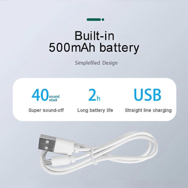 Mini Kannettava Tuuletin, Kannettava LED-valotuletin - Käsituuletin, Säädettävä Nopeus, USB Ladattava LED-yövalolla, Vihreä