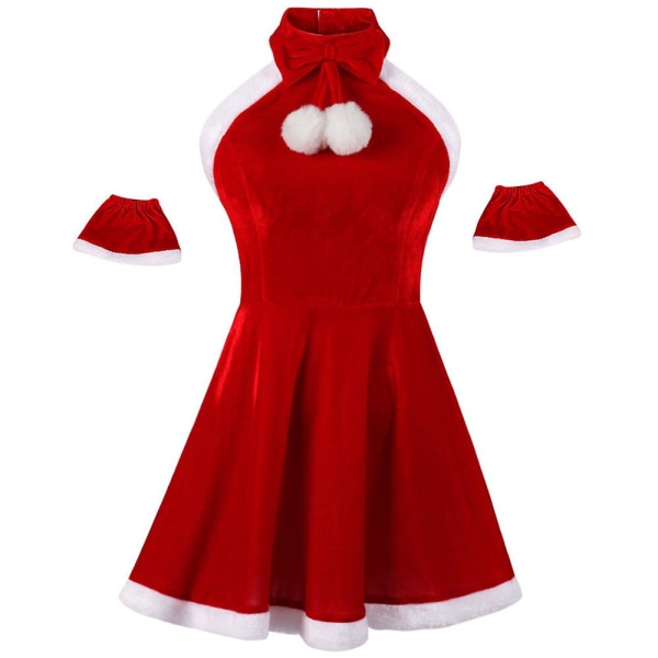 Jul Kvinners Sexy Julenisse Dame Dekorasjon Fancy Dress Cosplay Kostyme Julekostyme