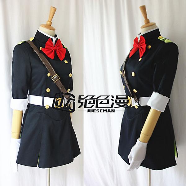 Anime Seraph Of The End Mitsuba Sangu Halloween Party Cosplay Costume Kvinner Militær Uniform Costumes Sett Mitsuba Sangu Wig Shoe XL