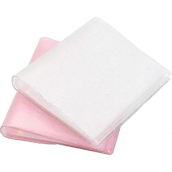 PVC plastlomme 3 tommers personlig fotoalbum (rosa + hvit) 2 stk
