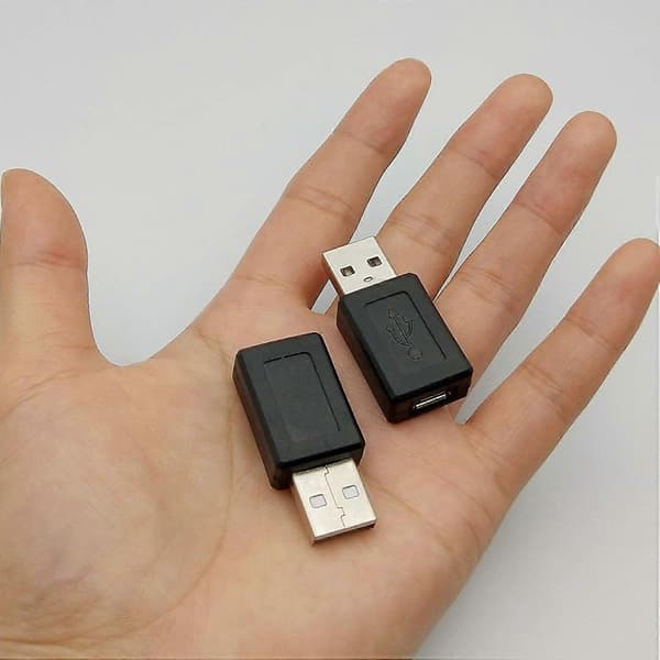 USB 2.0 Hann til Micro USB Hunn Koblingsadapter (2 Pakk)