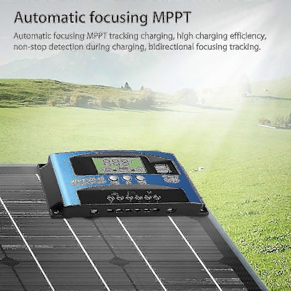 Solarregulatorer Mppt 100a 80a 60a 50a 40a 30a Dubbla Usb Lcd-display 12v 24v