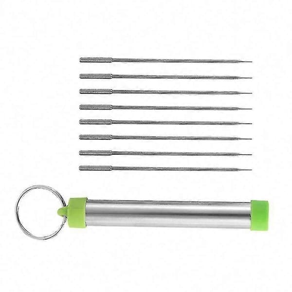 8 stk. tandstikkere i titanium til rejser og camping - holdbare og lette