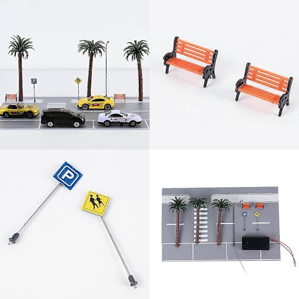 Skala Miniature Vejscene Sæt til 1:64 Dioramaer og Modeludstillinger Tilbehør