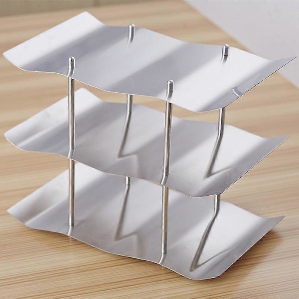 Vinställ för 9 flaskor Rostfritt stål 3 nivåer Modern design Vinställ Silver