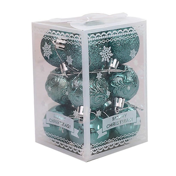 12 st 4 cm Glitter Julgranskulor Okrossbara Prydnader Flerfärgade Juldekorationer Hängande Hängen